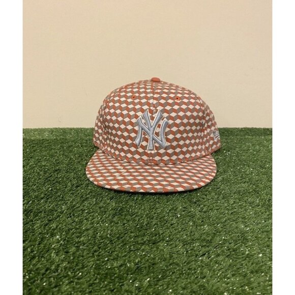 New York Yankees hat cap fitted 7 5/8 red silver New Era cue bert joe rogan mens - Picture 1 of 11